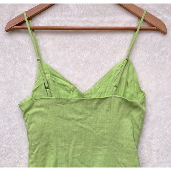 NWT Lulus Favorite Find Lime Green Linen Mini Dress With Pockets, Size Small - Picture 11 of 13